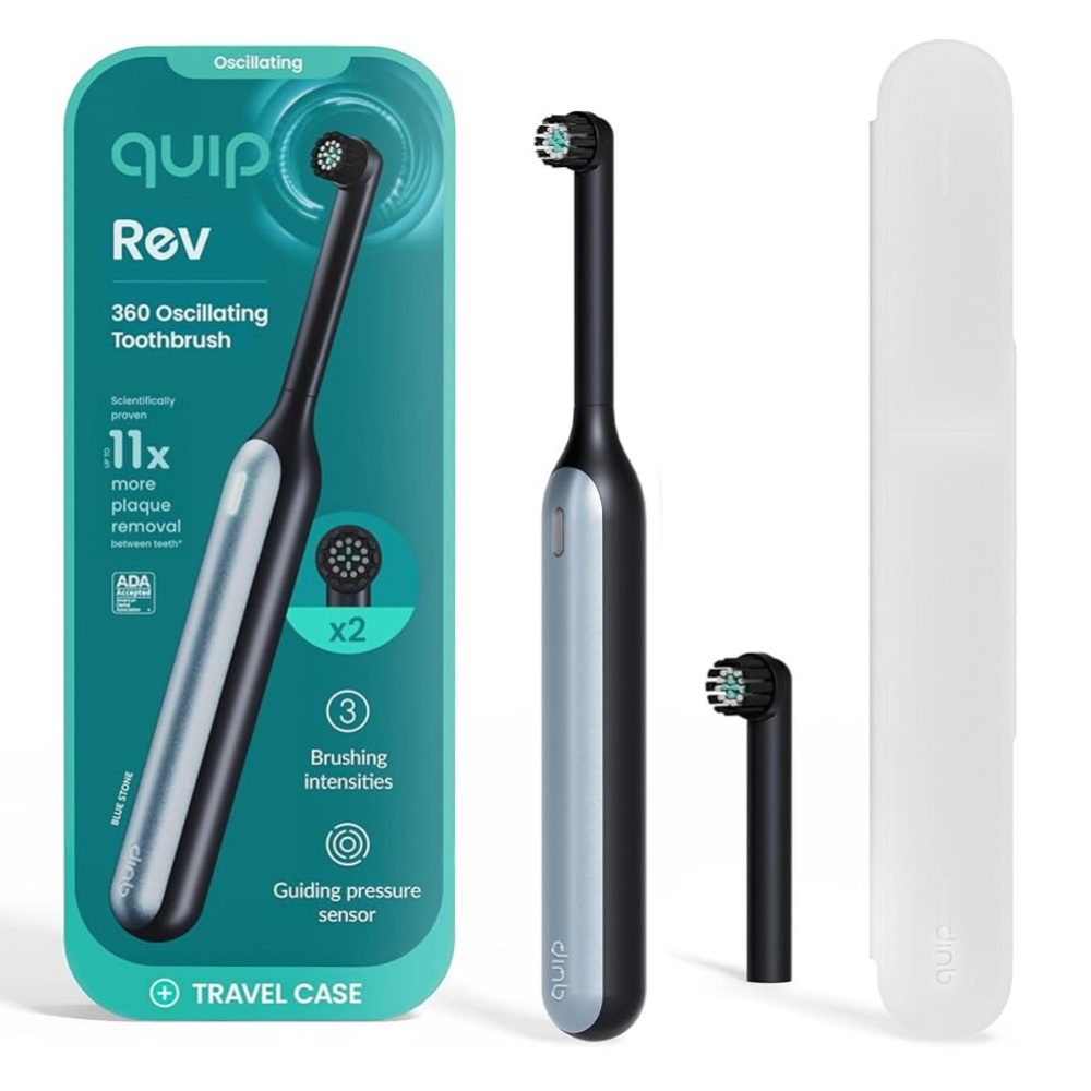 Quip Rev 360 Oscillating Rechargeable Electric Toothbrush with Extra Brush Head